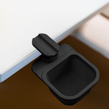 Clip on Trash Can with Rotating Design for Desk Storage in Black