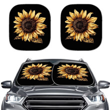 Pare-soleil de voiture à motif tournesol et léopard (lot de 2)