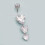 Sterling Silver Dangle Heart Belly Button Ring 6.5mm 2