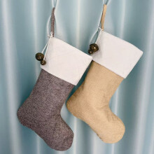 Large Argyle Faux Fur Christmas Stockings with Bells, 2-Pack Deluxe Hanging Ornaments, Candy Gift Bags, Fireplace Holiday Decor