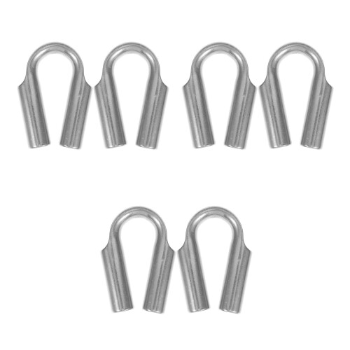 6St Roestvrijstalen Wire Rope Collars Driehoekig Design 1