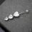 Sterling Silver Dangle Heart Belly Button Ring 6.5mm 8