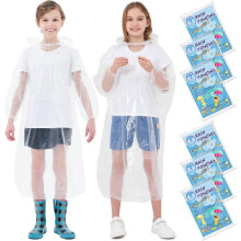 Disposable Rain Ponchos Family 6 Pack/Adults 4-10 Pack/Kids 6 Pack-50% Thicker with Sleeve