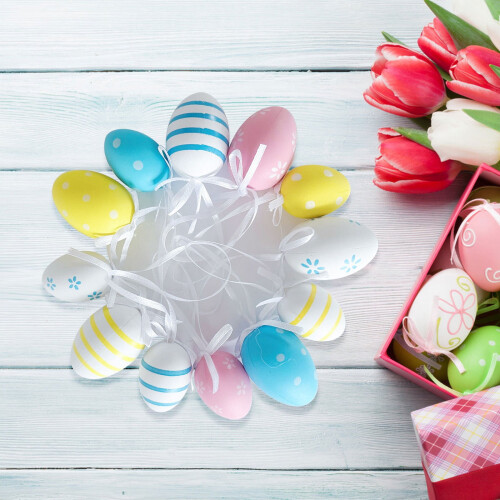 Easter Eggs Plastic Easter Eggs Diy Decoration Plastic Children'S Eggs Pendant Ornaments Plastic Eggs Easter Decorations
