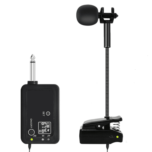 Trådløs saxofonmikrofon UHF svanehals sort