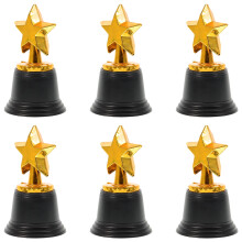 6-Piece Award Trophies with Black Plastic Base for Prize Giving and Recognition