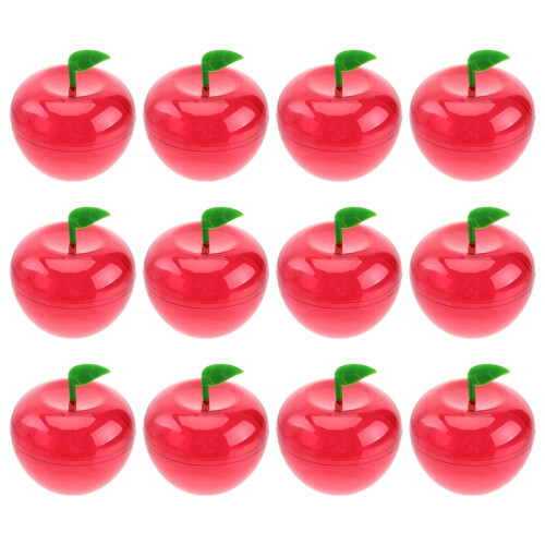 Red plastic apple-shaped candy box 24 pcs