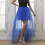 Women's asymmetrical mesh party skirt short front long back 1