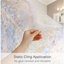 Colorful Frosted Window Film - Electrostatic Glue, UV Protection, Removable & Reusable, for Bathroom, Toilet, Sliding Doors, Glass Walls