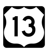 US Route 13 Metal Sign Highway Sign Road Sign Size: 8 inch x 8 inch