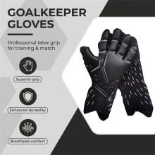 (falcon black gray, 6) Torwarthandschuhe Latex, Haltbar, Verstellbar