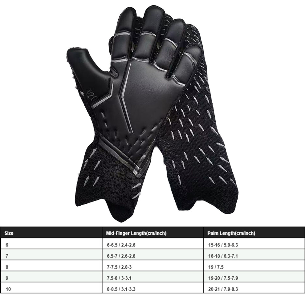(Falcon Black Gray, 10) Soccer Goalkeeper Gloves - Latex, Durable, Adjustable Wristband 6253032971457