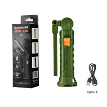 Lanternă de camping impermeabilă, reîncărcabilă prin USB, COB, lampă de lucru