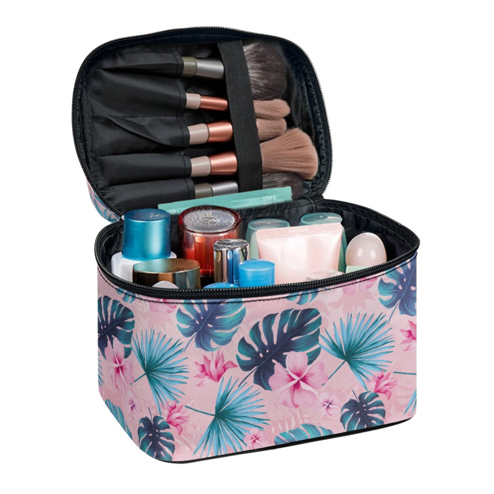 Monstera Leaf Cosmetic Bag for Women, Makeup Organizer