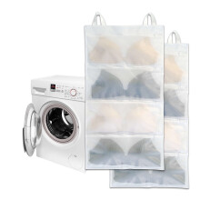 4-Pack Large Mesh Bra & Lingerie Laundry Bags - Portable Hanging Bra Bags for Washing Machine, Shoe Cleaning & Delicates Protection
