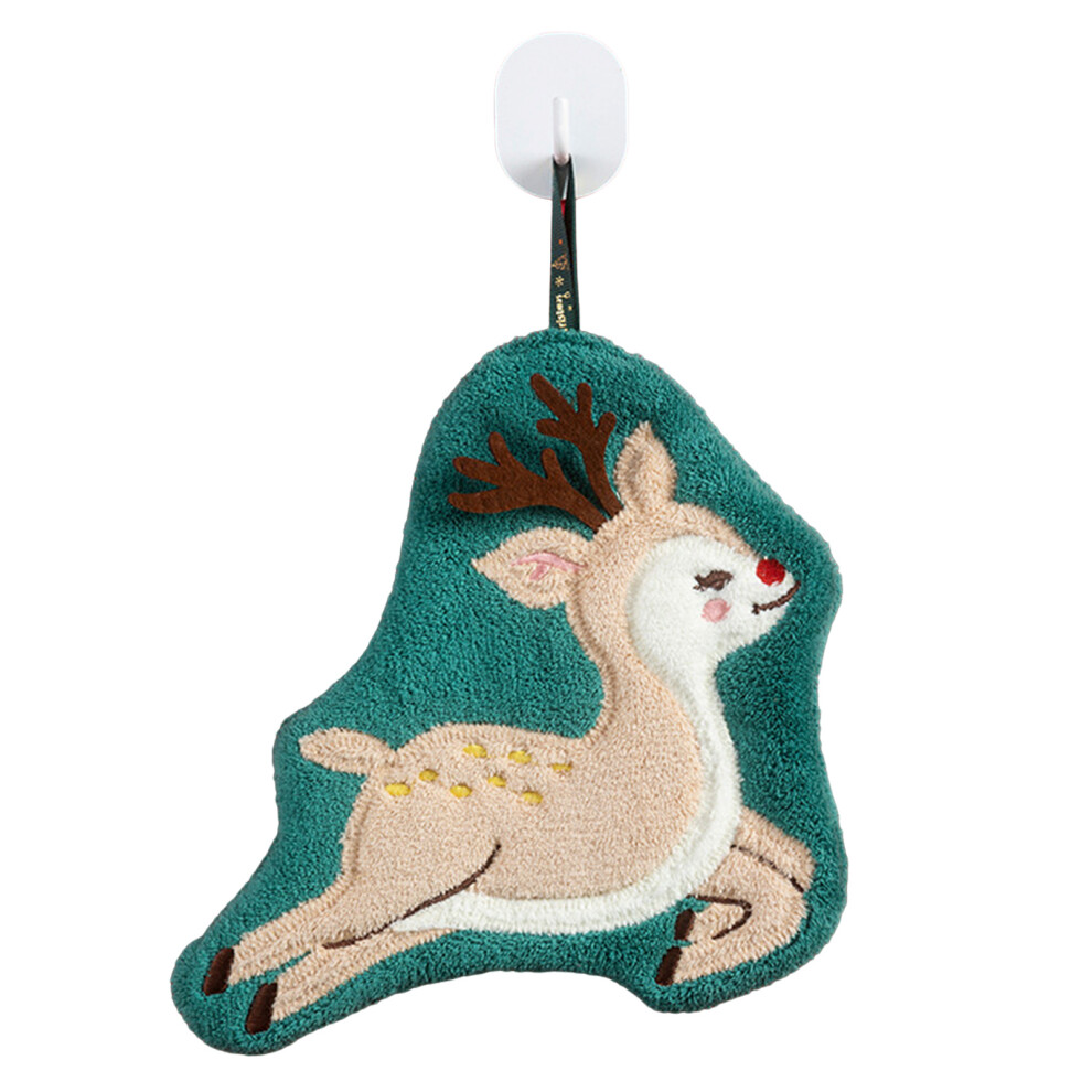 Reach-Tools (Christmas Deer) Christmas Coral Fleece Hand Towel - Fast Drying Absorbent
