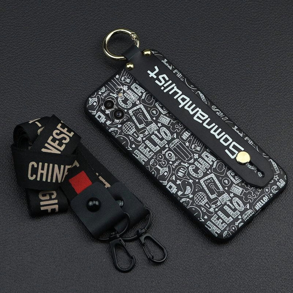 Phone Case Compatible With Samsung Galaxy A03 Global/Sm-A035f Â Shockproof, Dirt-Resistant, Wrist Strap & Graffiti Ring 9341593650311
