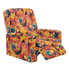 Fåtöljöverdrag Maple Leaf Print med förvaringsfickor
