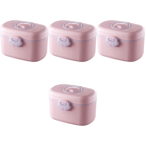 4Ensembles Boîtes Bébé Rose Pour Lait Poudre, Distributeurs De Voyage 1