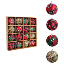 Mini Christmas Ball Christmas Buffalo Plaid Ornaments Miniature Balls for Christmas Tree Red and Green Christmas Ball, 3in