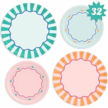 Assiettes en carton italiennes d'été (lot de 32 : 40,6 x 22,9 cm + 40,6 x 17,8 cm) – Décoration pour enterrement de vie de jeune fille,