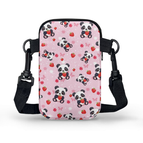Τσάντα Χιαστί Panda Strawberry 4,33x1,97x7,09 ίντσες 1
