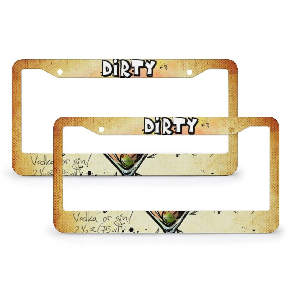 Dirty Martini License Plate Cover Stainless Aluminum 2Pcs 9085618943520