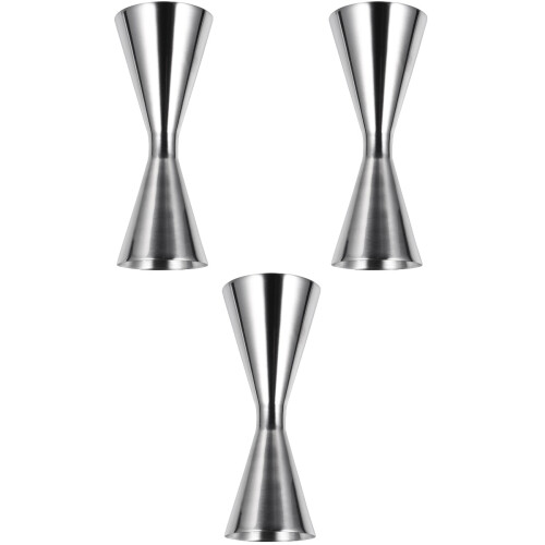 3Pièces Jigger Mesureur Argenté En Acier Pour Bar Café 2