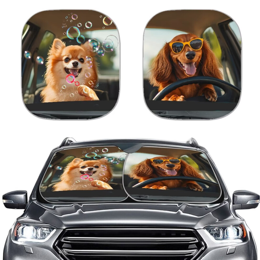 Animal Foldable Car Sunshade Set Of 2 For Front Window 9085618943902