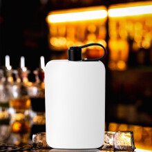 Flat Water Bottle Stainless Steel Integrated Cap Design Portable 500 ML Flask for Outdoor Sports Travel Present for Friend Couple