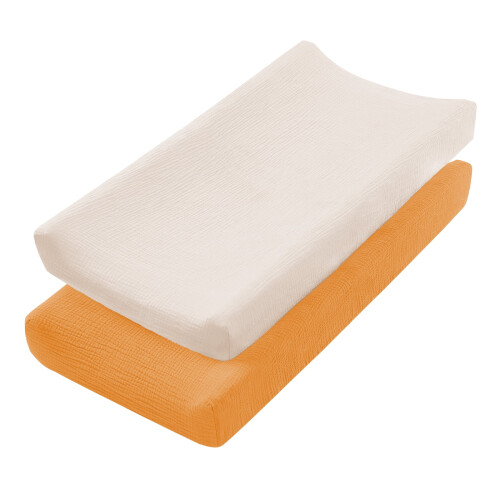 Cotton Changing Pad Covers with Elastic Straps 2 Pcs