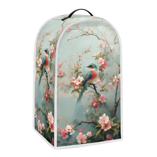 Bird and Flower Pattern 1Set Kitchen Blender Dust Cover Polyester Lightweight for Household 1