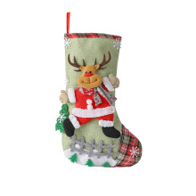 Christmas Stocking with Reindeer Doll 12x7.5 inches