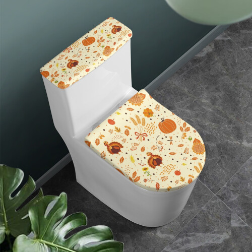 Ensemble de 2 protège-sièges de toilette Paon Citrouille 2