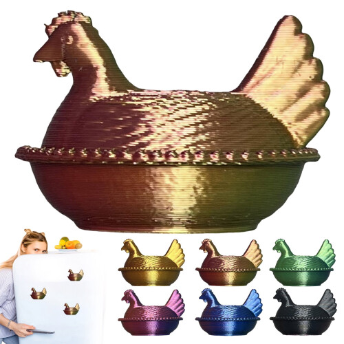 Virenlux Chicken on Nest Magnet 3D Printed Vintage