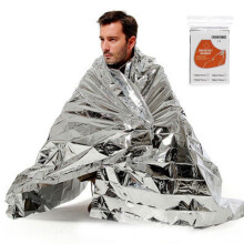 Outdoor Emergency Tent Blanket Sleeping Bag - Reflective Survival Shelter, 130x210cm, Thermal Mylar, Camping & Hiking Gear