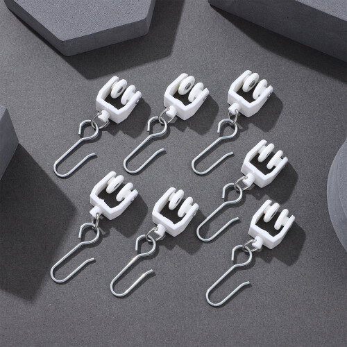 Drape Hooks Removable for Dining Rooms in White Plastic 30 Pcs 1