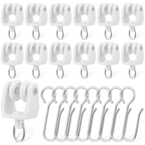 Drape Hooks Removable for Dining Rooms in White Plastic 30 Pcs 2