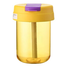 Water Bottles Bulk with Straw Reusable Leak Portable Plastic Sports Summer Drink Water Bottles(Yellow)