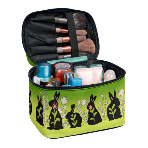 Bærbar polyestertaske til makeup-toiletartikler med