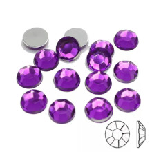5000 flache, runde Acryl-Strasssteine, 6 mm (1/4"), ohne Loch, Farbe wählbar: Dunkelviolett
