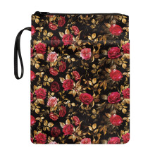 Buchhülle mit Rosenmuster, Griffschutz aus Polyester