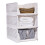 Folding Closet Organizers, Stackable Plastic Storage Bins for Wardrobe, Kitchen, Bathroom & Office – White 4