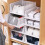 Folding Closet Organizers, Stackable Plastic Storage Bins for Wardrobe, Kitchen, Bathroom & Office – White 7