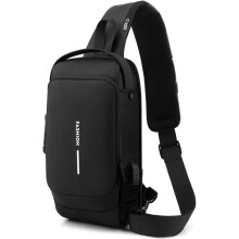 Pánska crossbody kabelka, odolná voči krádeži, nabíjateľná cez USB, vodeodolná, náprsná taška, taška na každodenné nosenie cez rameno