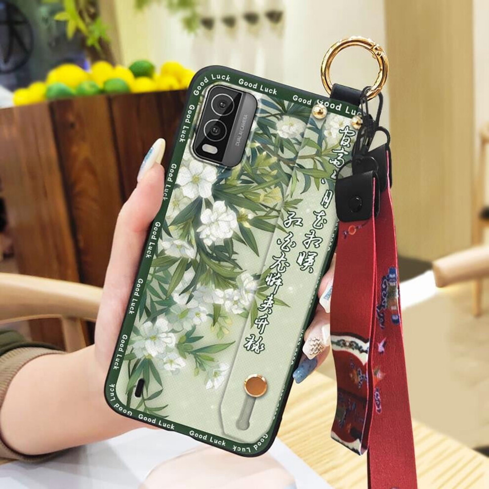 Nokia C210 Phone Case Â Chinese Style Soft Silicone Protective Cover With Kickstand, Lanyard, Waterproof & Anti-Knock, Compatible With Nokia C210 9085618938328