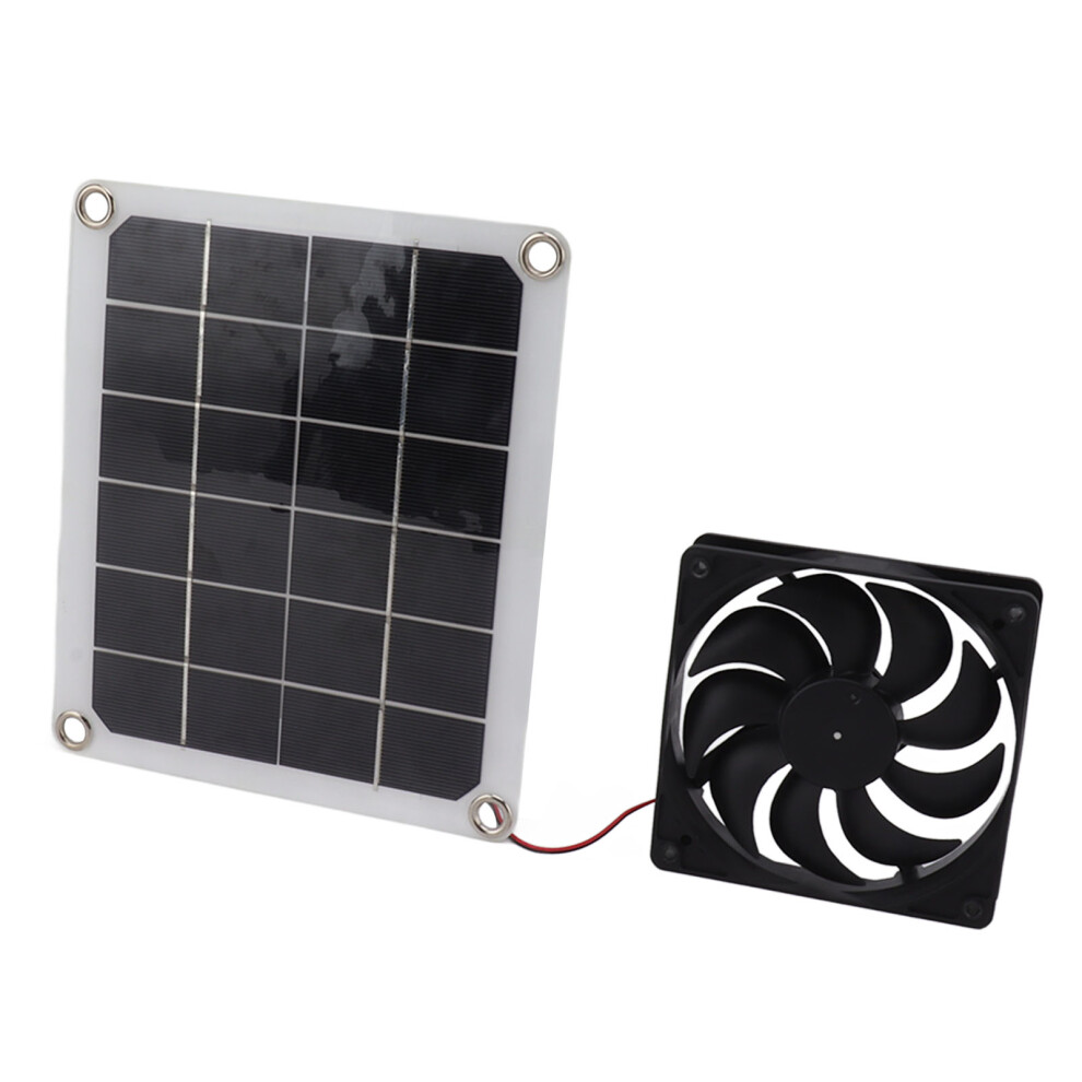 10W Waterproof Solar Panel Exhaust Fan For Pet House, Rv, Greenhouse 7631387610167