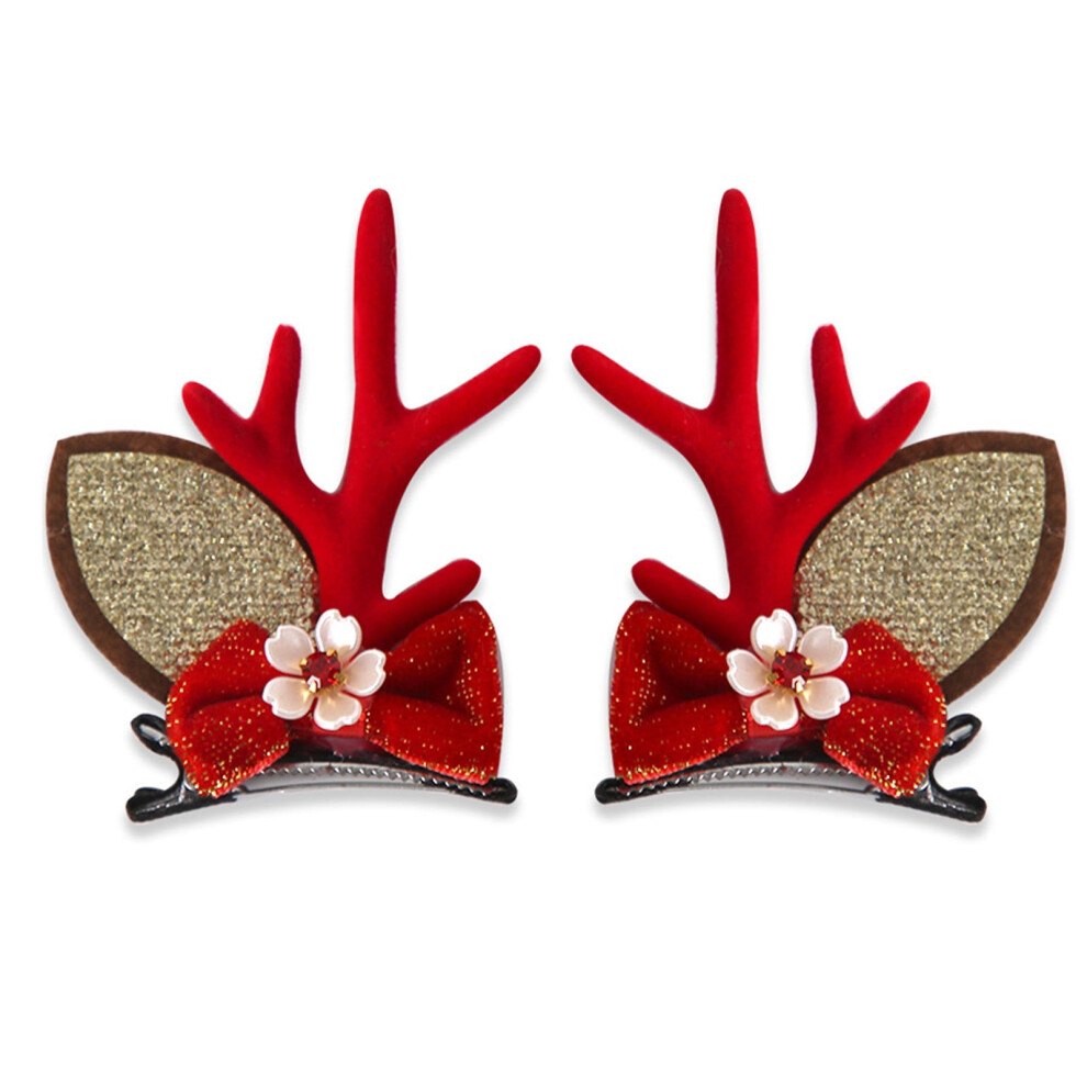 Christmas reindeer antler hair clip for girls