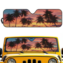 Sonnenschutzblende mit hawaiianischem Palmenmotiv für Jeep Wrangler JL (2018–2024) & JT (1997–2006), Hitzeschutz, 1-teilig