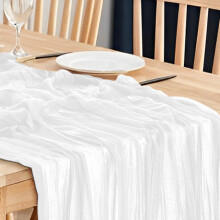 Clear Table Runner 90x180cm – Colorful Gauze Wedding/Kitchen/Dining/Holiday Decoration, Portable & Soft Fabric